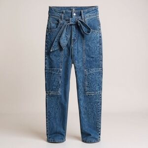 High Rise Tie Waist Tapered Fit Jean (Hilfiger Collection)